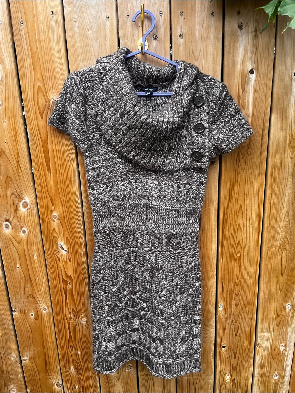 Majora Knit Cowl Neck Sweater Dress in Marled Gray. Fits like a ladies s/m.
